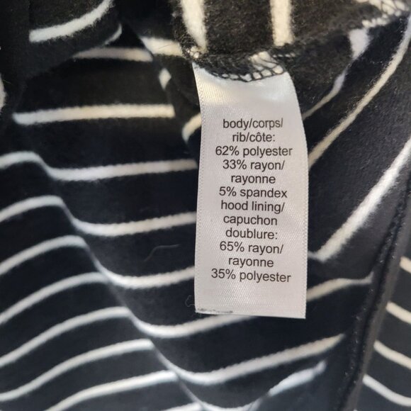 Maurices Women's XL Pullover Hoodie Sweatshirt Black White Striped - Picture 4 of 4